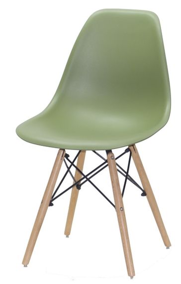 Стул обеденный пластиковый на буковых ножках Nik N Eames DSW, цвет сиденья Зеленый 31 | Зображення 3