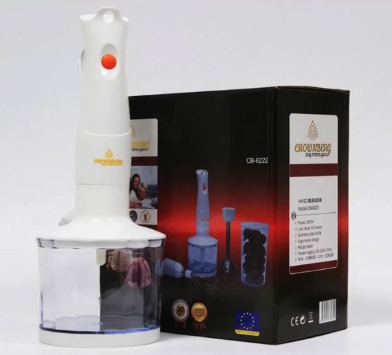 Блендер 4в1 Crownberg CB-6222 кухонний міксер з насадками 300 Вт | Зображення 3