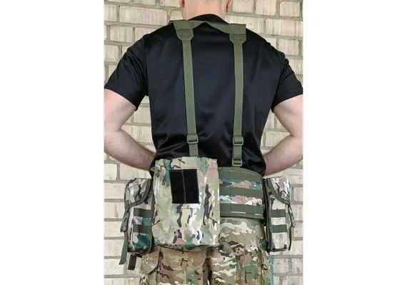 Тактичний пояс розвантажувальний РПС з кріпленнім MOLLE та плечовими лямками мультикам без підсумків | Зображення 2