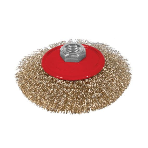 Щітка дротяна конусоподібна Sigma Ø75мм М14×2мм (латуньованна) (9016071)