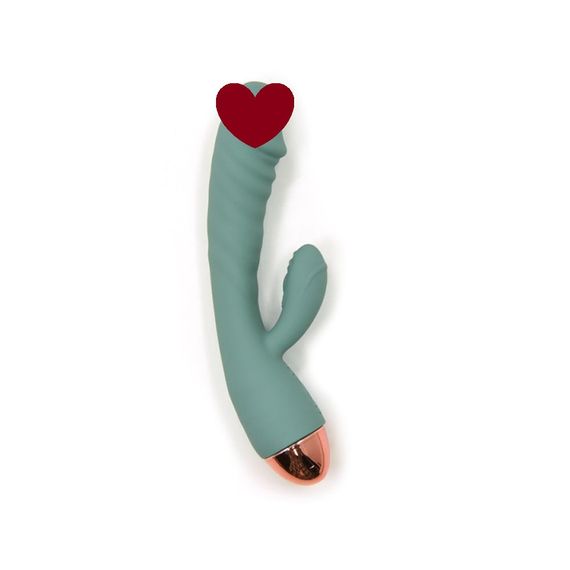 Вібратор рельєфний із кліторальним відростком Sweet Em Velvet Lure. бірюзовий, 20.5 х 4 см Sex Aura