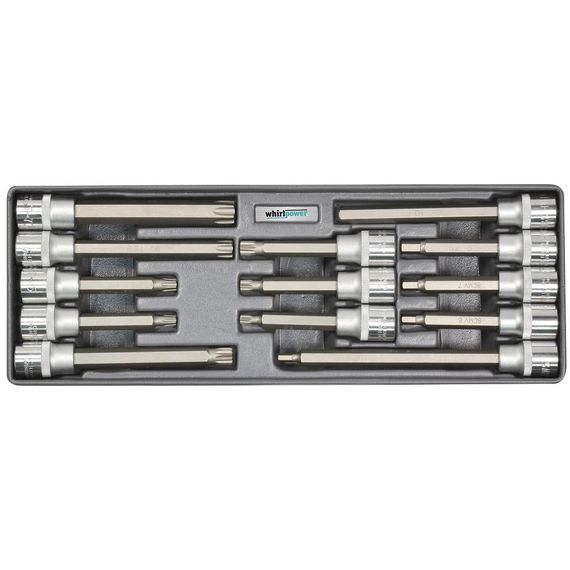 Набор бит удлиненных под посадку 1/2" на ложементе Whirlpower 223301 (13 шт)