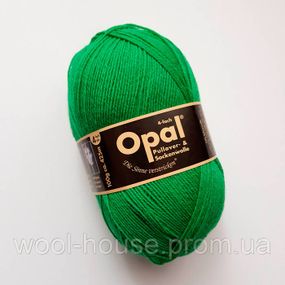 Шкарпеткова пряжа Opal Sockenwolle uni, зелений