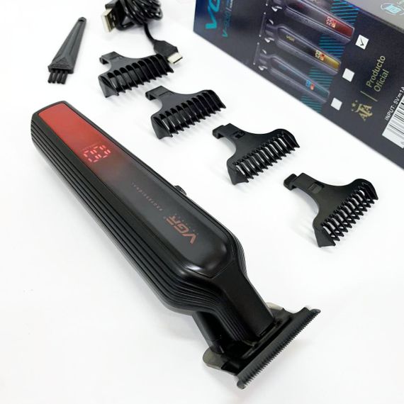 Професійний триммер для бороди та вусів з керамікою VGR V-930 насадки 1-7 мм. Колір: червоний | Зображення 1