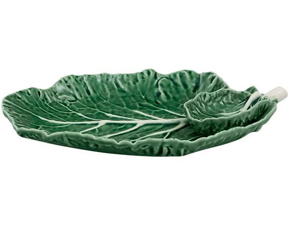 Набір 2 блюда з соусника Bordallo Pinheiro Cabbage 28x20см Зелений