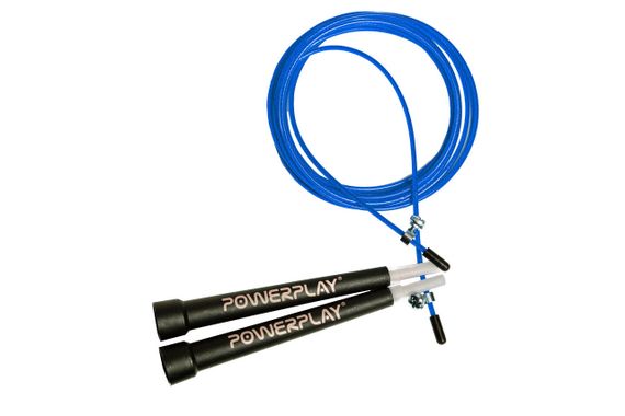 Скакалка швидкісна PowerPlay 4202 Ultra Speed Rope Синя (2,9m.)