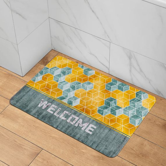 Вологопоглинаючий килимок 38х58х3мм "Ласкаво просимо" куби (D) SW-00001561 | Зображення 4