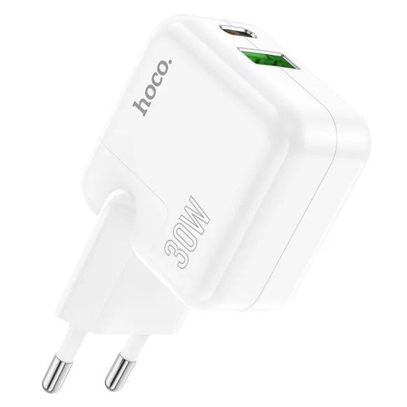 СЗУ Hoco C111A PD 30W+QC3.0 (1USB-A/1C) White | Зображення 1