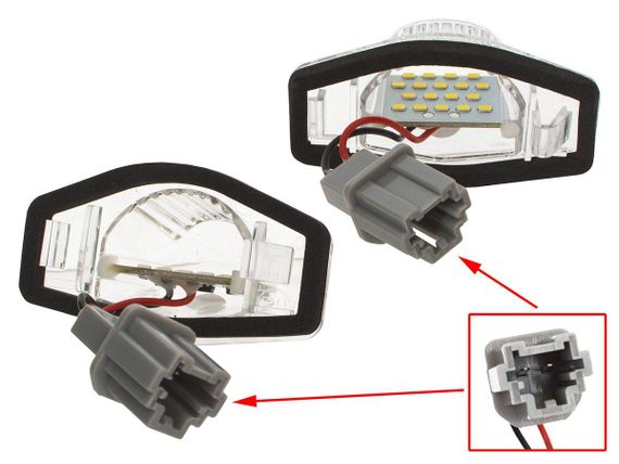 Honda FR-V (05-09) светодиодные LED лампы подсветки номерного знака (2 шт комплект), Хонда ФР-В | Зображення 1