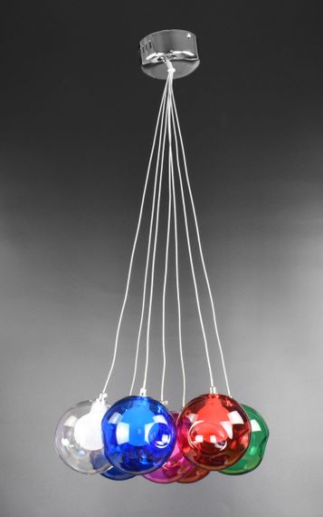 Люстра підвісна на 7 лампочок 26242 Хром 35-140х36х36 см.