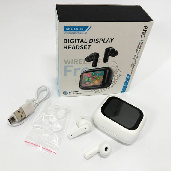 Навушники бездротові LX-10 TWS Earbuds з LED дисплеєм, Bluetooth гарнітури, Вакуумні навушники. Колір: білий | Зображення 5