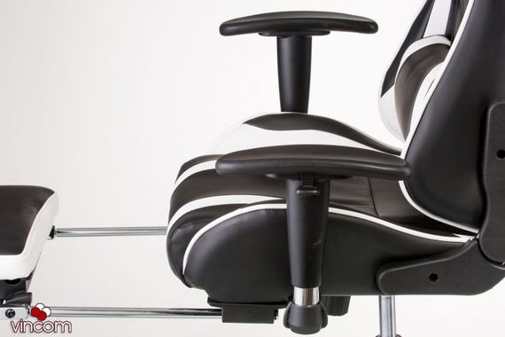 Кресло геймерское Special4You ExtremeRace blackwhite with footrest | Зображення 8