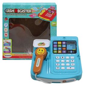 Уцінка. Касовий апарат "Cash Register" (блакитний) зчісано біля сканеру, Не працює електроніка