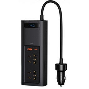 Автомобільний інвертор Baseus Inverter 150W (12V/220V) CRNBQ-A01 | Перетворювач напруги з USB/Type-C та розеткою AC, чорний