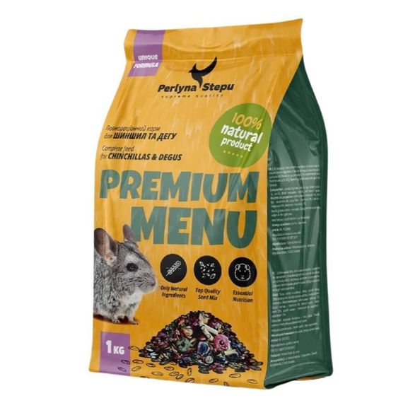 Корм для шиншил Перлина Степу Premium Menu, 1 кг
