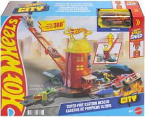 Трек Хот Вілс Сіті Супер пожежна станція Оригінал Hot Wheels City Super Fire Station Rescue