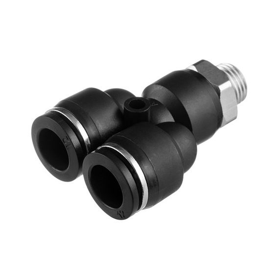 Цангове з'єднання Y-подібне для поліуретанових та ін. шлангів 12*12 мм, 1/4" зовн. різьба INTERTOOL PT-2379 | Зображення 1