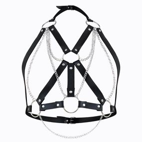 Портупея жіноча Art of Sex - Aiden Leather harness, Чорна, L-2XL