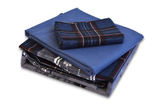 Комплект постельного белья First Choice Flanel 200×220 см Happiness Navy Blue | Зображення 2