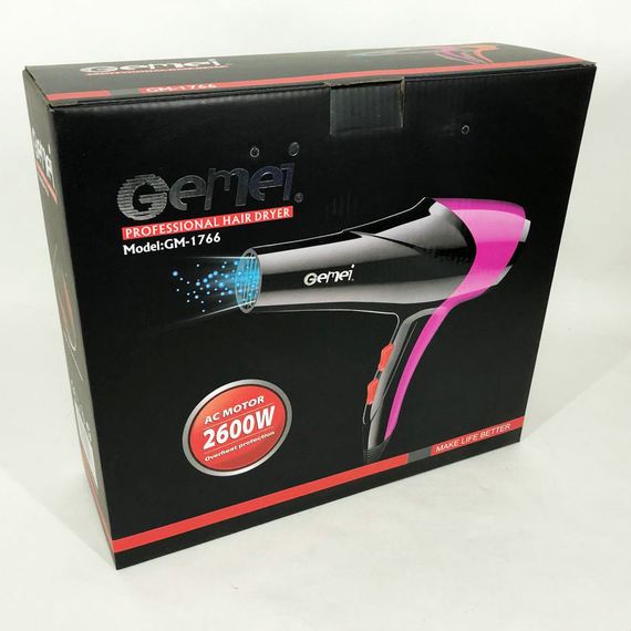 Электрический фен для укладки GM-1766 2.6кВт, Удобный электрический фен, Удобный фен для ZX-877 укладки волос | Зображення 3