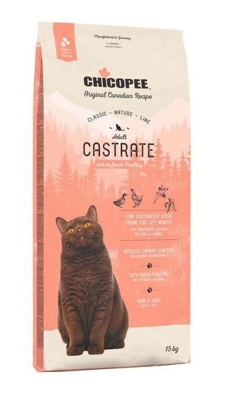 Сухий корм для стерилізованих котів з м'ясом птиці Chicopee CNL Cat Adult Castrate, 15 кг