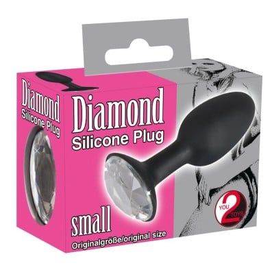 Анальна пробка зі стразом You2Toys Butt Plug Diamond S, силікон, чорна | Зображення 3