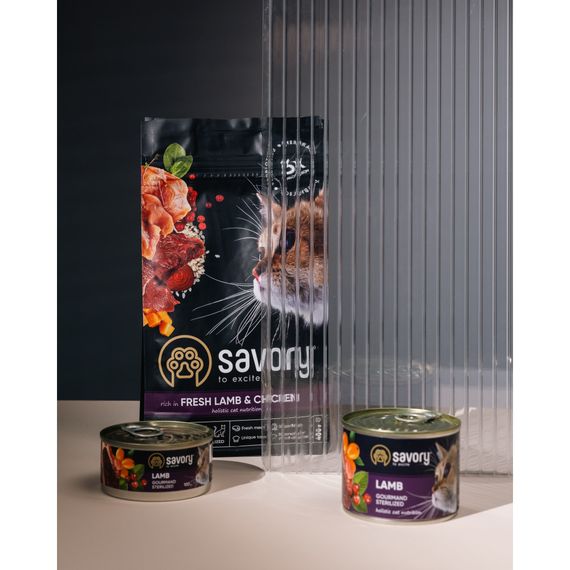 Корм сухий Savory Adult Cat Steril Fresh Lamb and Chicken для стерилізованих котів з ягнятиною та куркою 400 г | Зображення 9