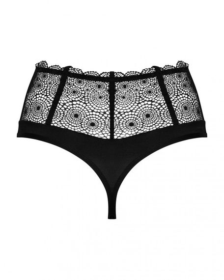 Сексуальные стринги на высокой талии Obsessive Sharlotte panties black L/XL Sex Aura | Зображення 3