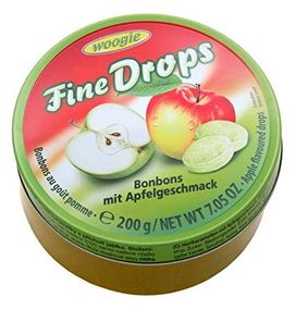 Леденцы Woogie Fine Drops со вкусом Яблока в ж/б, 200 г (Австрия)