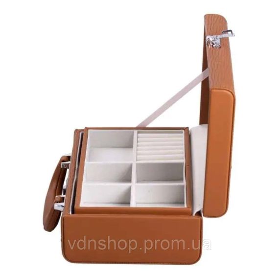 Скринька для прикрас з еко шкіри 2 яруси з кодовим замком органайзер для ювелірних виробів HP-5-24R | Зображення 3