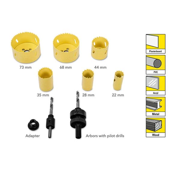 Набір свердел корончастих Trotec HSS Bi-metal Set (6215001351) | Зображення 3