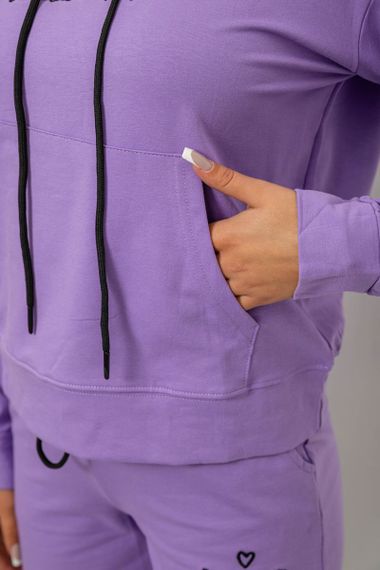 Спортивний костюм жіночий двонитка, колір бузковий, 214R1419-002 | Зображення 4