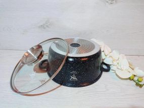 Каструля казан з мармуровим покриттям антипригарним 28х12,1см /6,63 л Top Kitchen TK00053 Черна