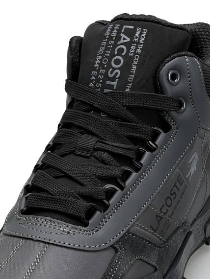 Зимние Мужские кроссовки New Lacoste Elite Active High Fur Dark Grey (топ качество) A4866 45 29 - 29,5 см | Зображення 8