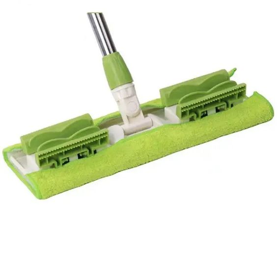 Швабра полотер для быстрой уборки с насадкой из микрофибры на зажимах с запаской. JI-892 Цвет: зеленый | Зображення 5