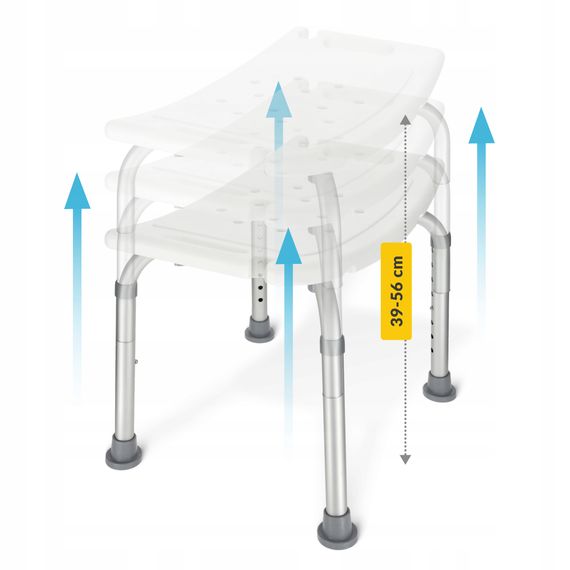 Стілець-табурет 4FIZJO для ванної та душу, регульований White/Grey (P-5905973403399) | Зображення 5