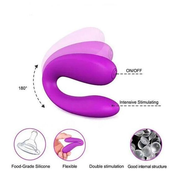 Парный вибратор для двойной стимуляции G-Spot - Розовый – Вибраторы | Зображення 1