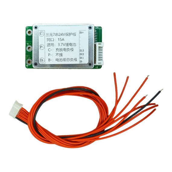 BMS 7S плата защиты аккумуляторов Li-Ion 24V 15A