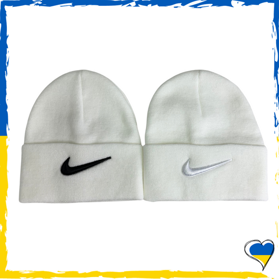 Шапка біла Nike брендова універсальна, Найк. Шапка чоловіча, жіноча, підліткова, дитяча