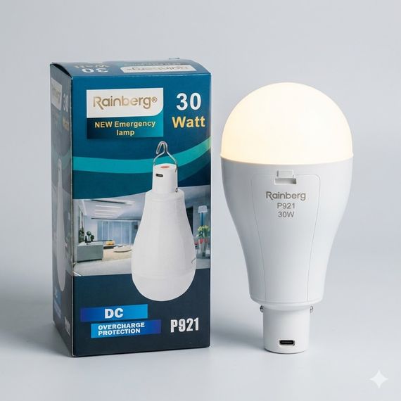 Аккумуляторная LED лампа для кемпинга Rainberg P921 30W (1500 Lm, 2x18650) — Подвесной аварийный светильник с USB зарядкой | Зображення 3