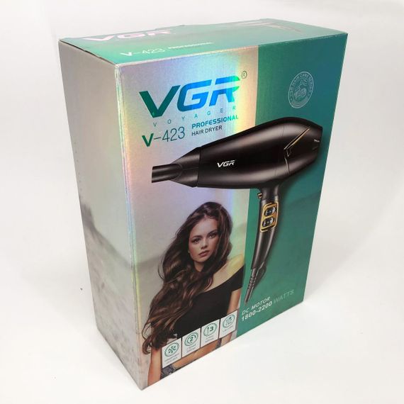 Мощный электрический профессиональный фен для волос VGR V-423 1800-2200W, Женский фен для волос | Зображення 9