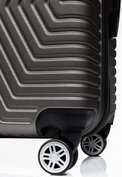 Большой пластиковый чемодан на колесах 115L GD Polo серый | Зображення 3