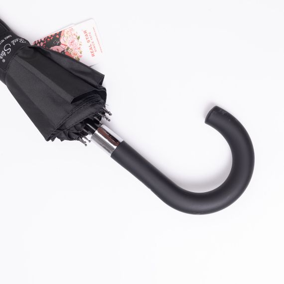 Класична парасолька-тростина напівавтомат з поліестеру міцна надійна 16 спиць діаметр 116 см HP-23-5 | Зображення 1