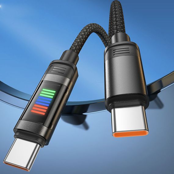 Дата кабель Hoco U126 Lantern 100W Type-C to Type-C (1.2m) Black | Зображення 2