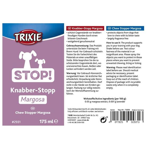 Спрей Trixie Не Гризи для собак 175 мл | Зображення 1