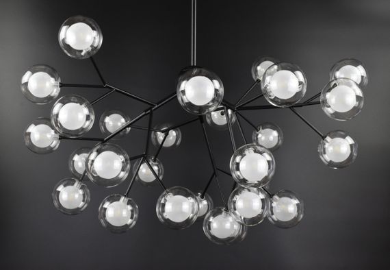 Люстра підвісна на 27 лампочок 26419 Чорний 65-115х80х80 см. | Зображення 3