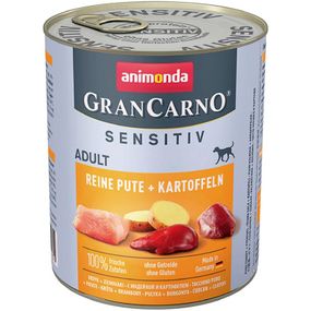 Вологий корм для дорослих собак Animonda GranCarno Sensitiv Adult індичка та картопля 800 г (4017721824231)