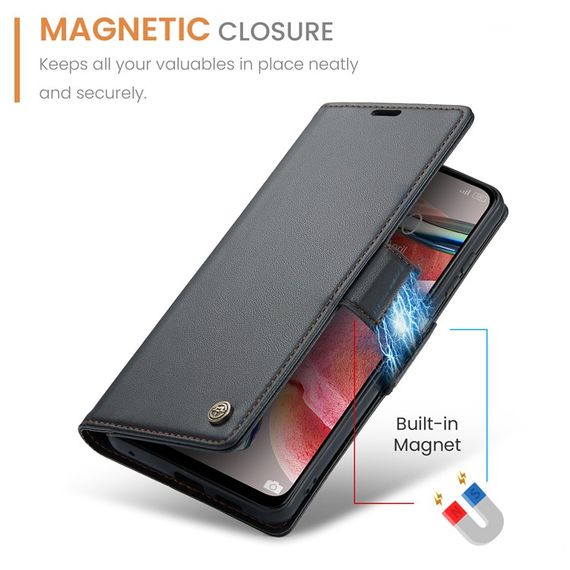 Кожаный чехол-книжка Retro Case для Xiaomi Redmi 12 цвет Черный | Зображення 5