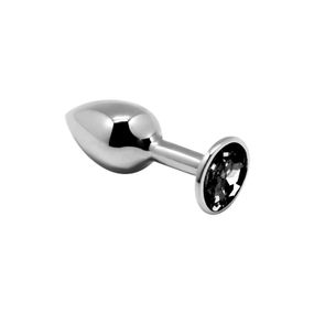 Металева анальна пробка з кристалом Alive Mini Metal Butt Plug S, Чорний