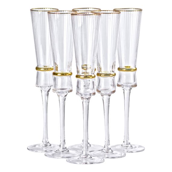 Бокалы для шампанского, 200 мл, набор из 6 штук HP-16-8